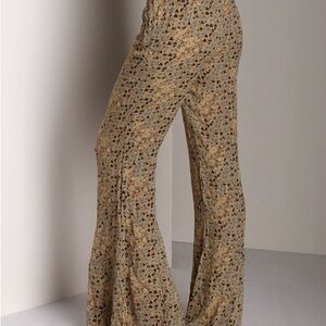 Free People Wide Leg Lounge Pant Latte Combo